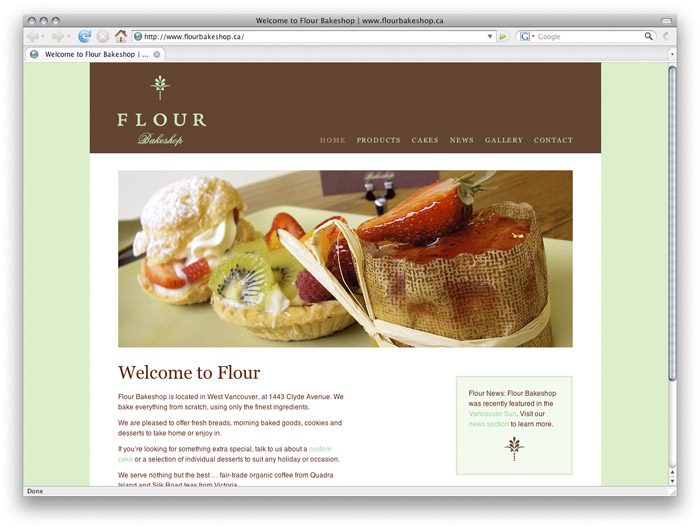 flour bakeshop website