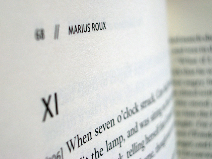 Marius Roux book typesetting